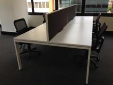 Ecotech Infinity Workstations. Profile Legs On Back To Back Workstations.Sizes 1200 X 700, 1500 X 700, 1800 X 700